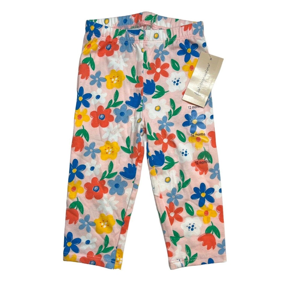 Pink Floral First Impressions Baby Leggings 12 Month New